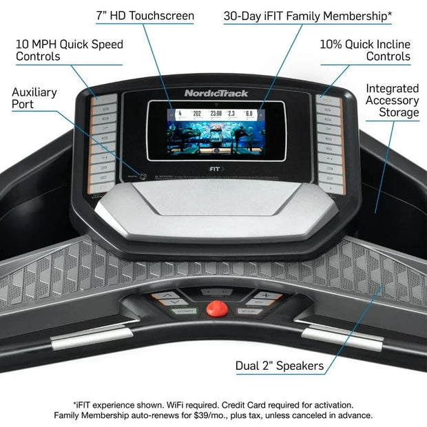 Folding Treadmill with 7” Interactive Touchscreen