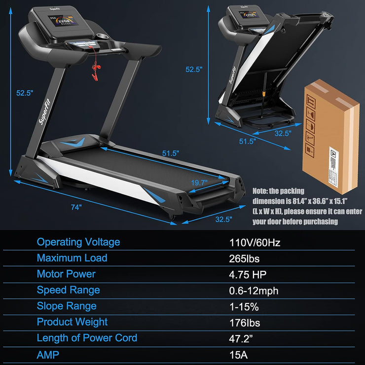 Commercial Heavy Duty Superfit Treadmill with 20 Preset Programs