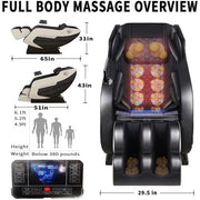 Leather Match Reclining Heated Massage Chair